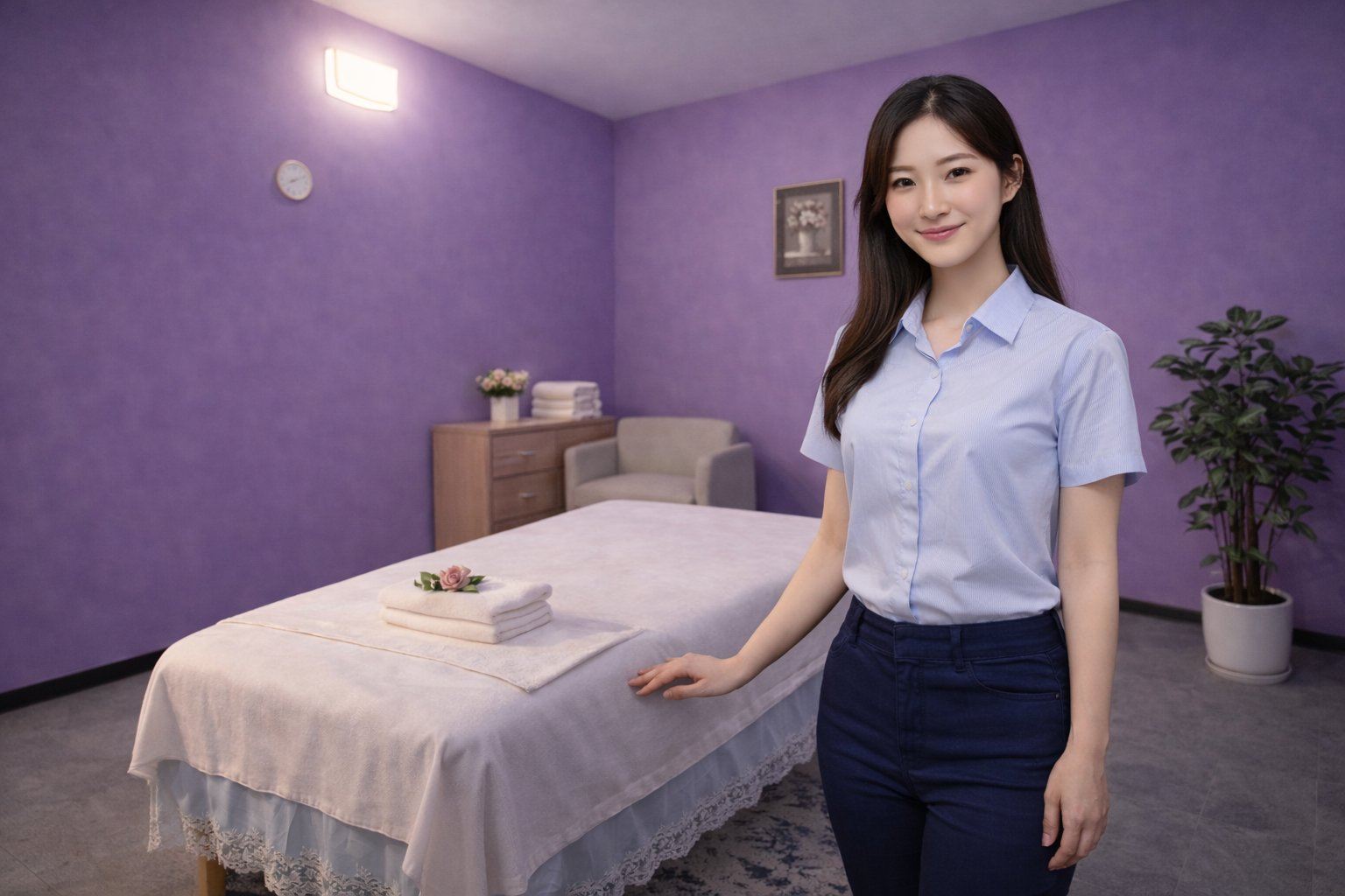 Two therapists in the couples suite at Cozy Massage Spa in North Hollywood CA — date night setting