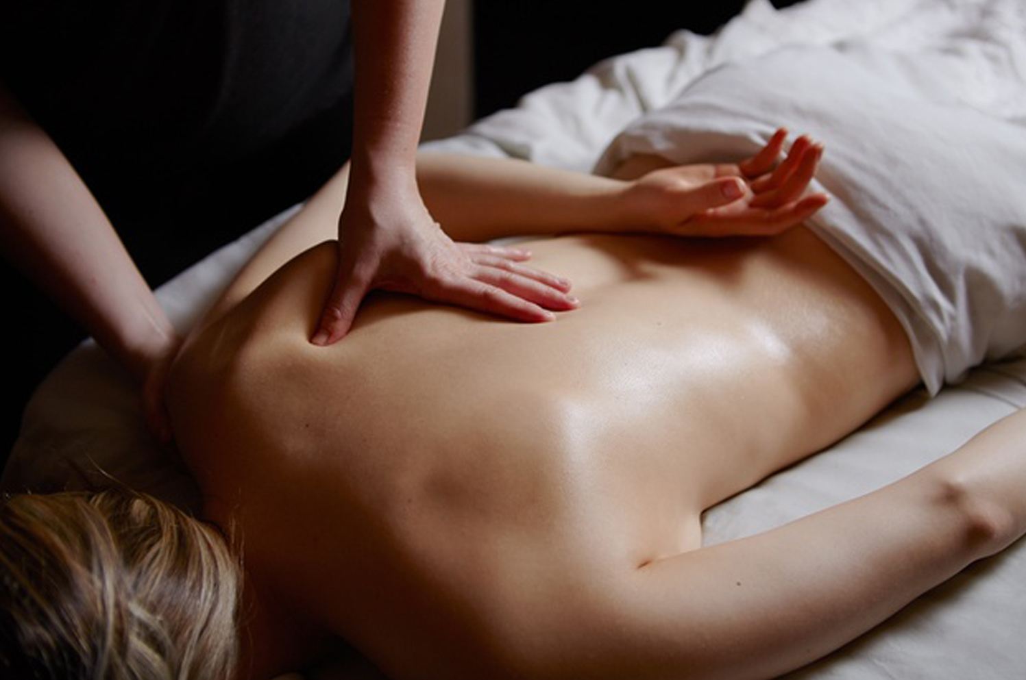 Close-up of focused neck and shoulder pressure work at Cozy Massage Spa in North Hollywood CA