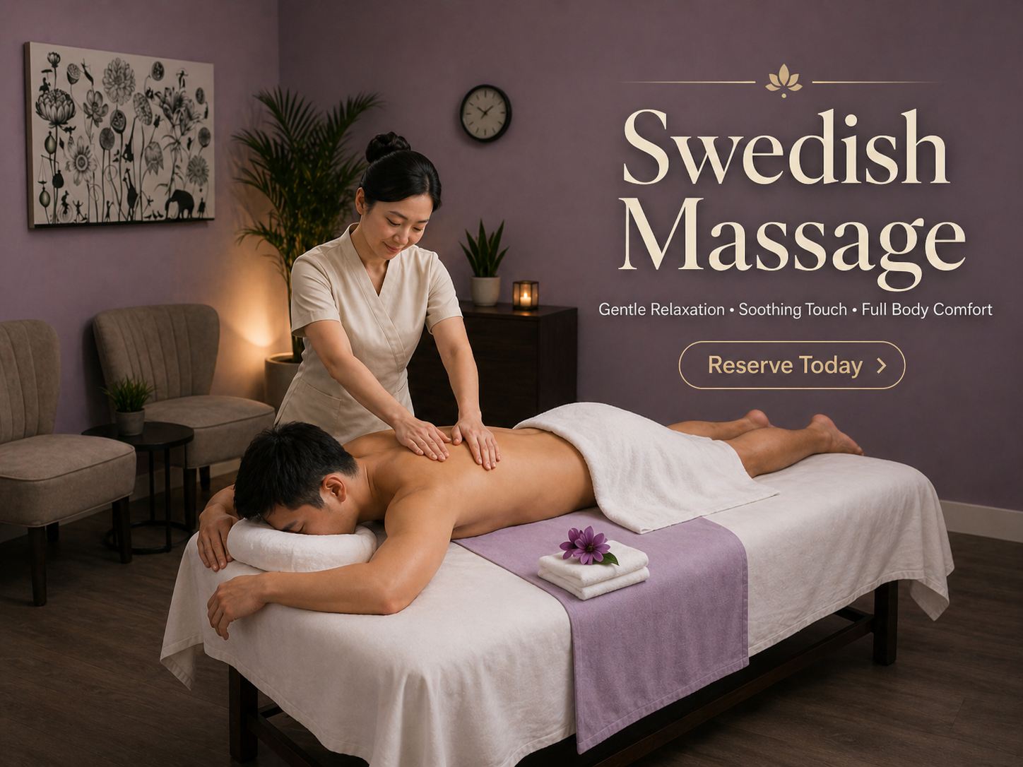Quiet massage spa atmosphere at Cozy Massage Spa in North Hollywood CA — same-day visits welcome
