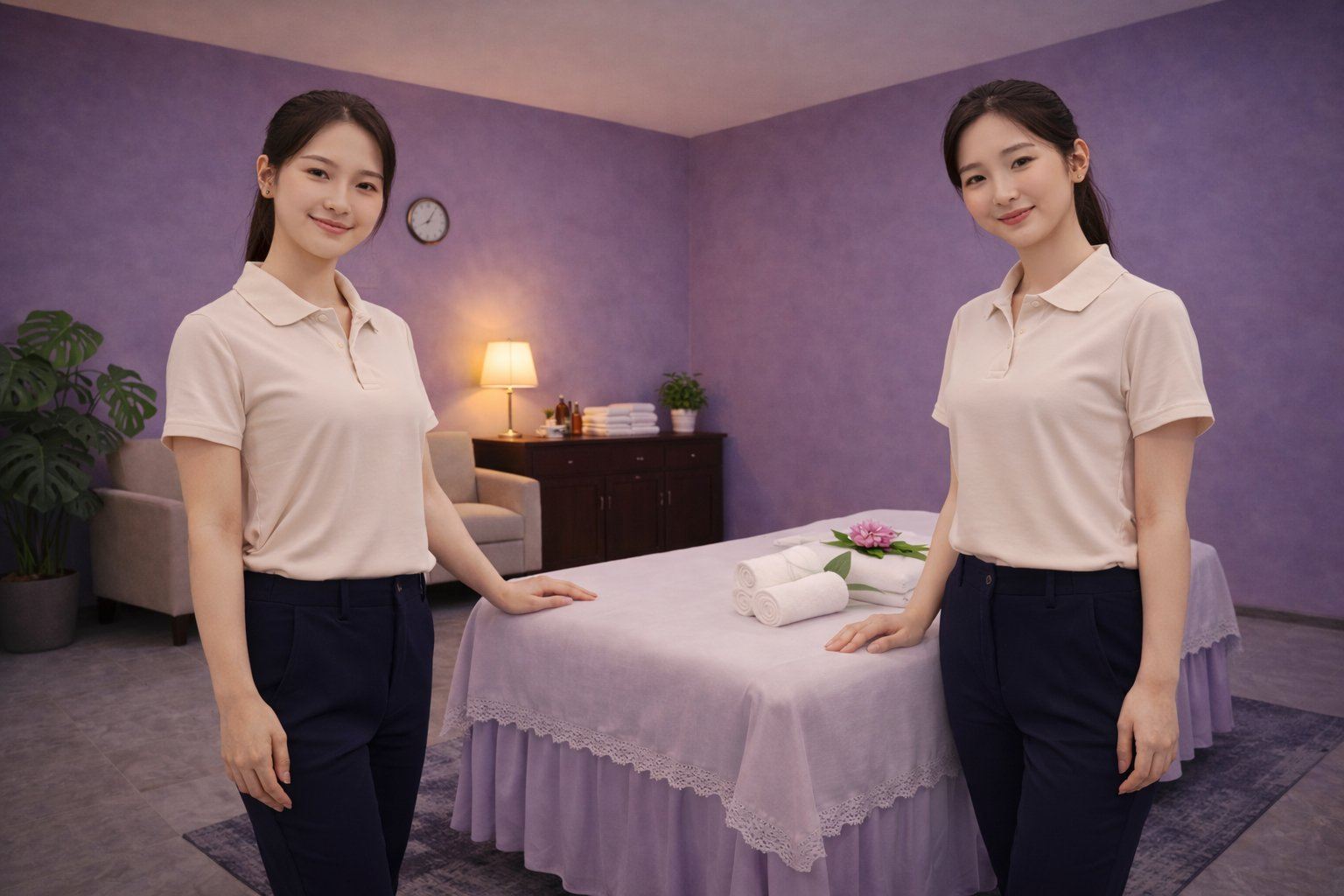 Clean massage table corner at Cozy Massage Spa North Hollywood