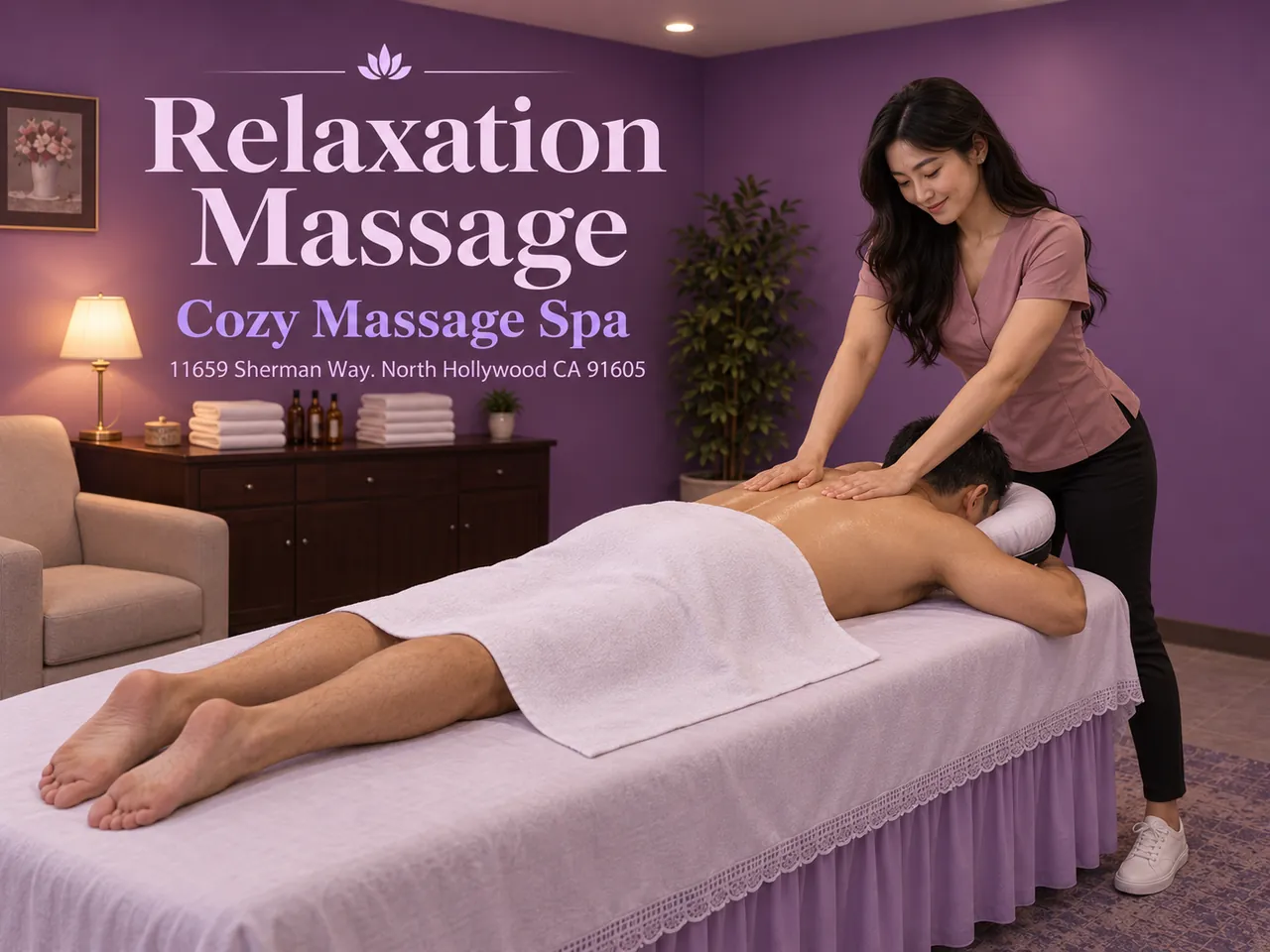 Relaxation Massage at Cozy Massage Spa near Toluca Lake, CA