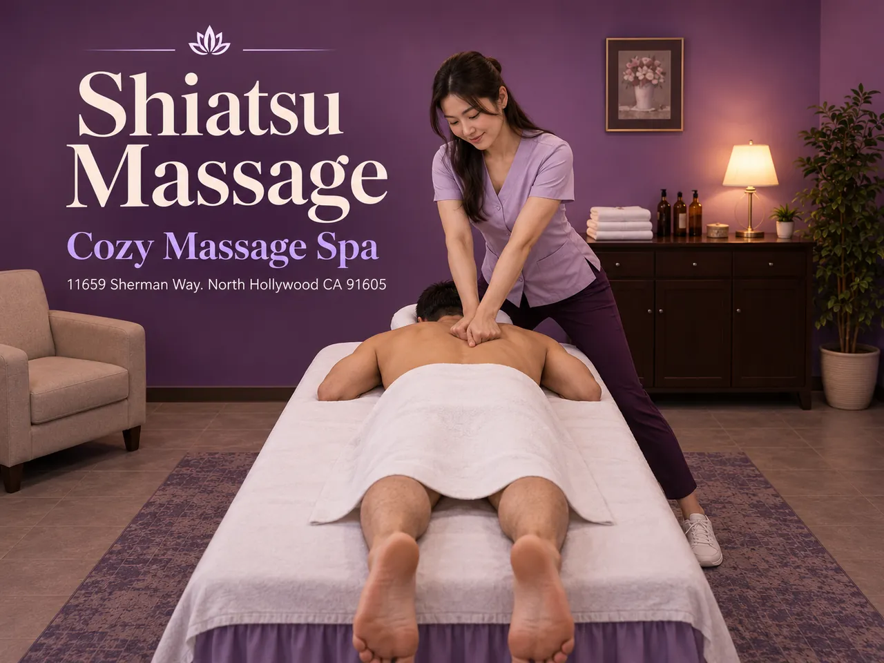 Shiatsu Massage in North Hollywood, CA at Cozy Massage Spa
