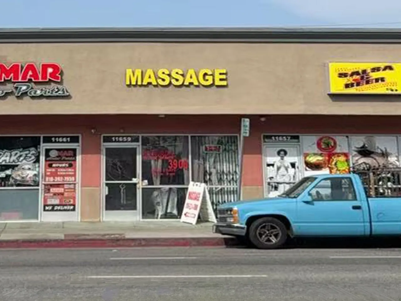 Storefront of Cozy Massage Spa on Sherman Way in North Hollywood, CA